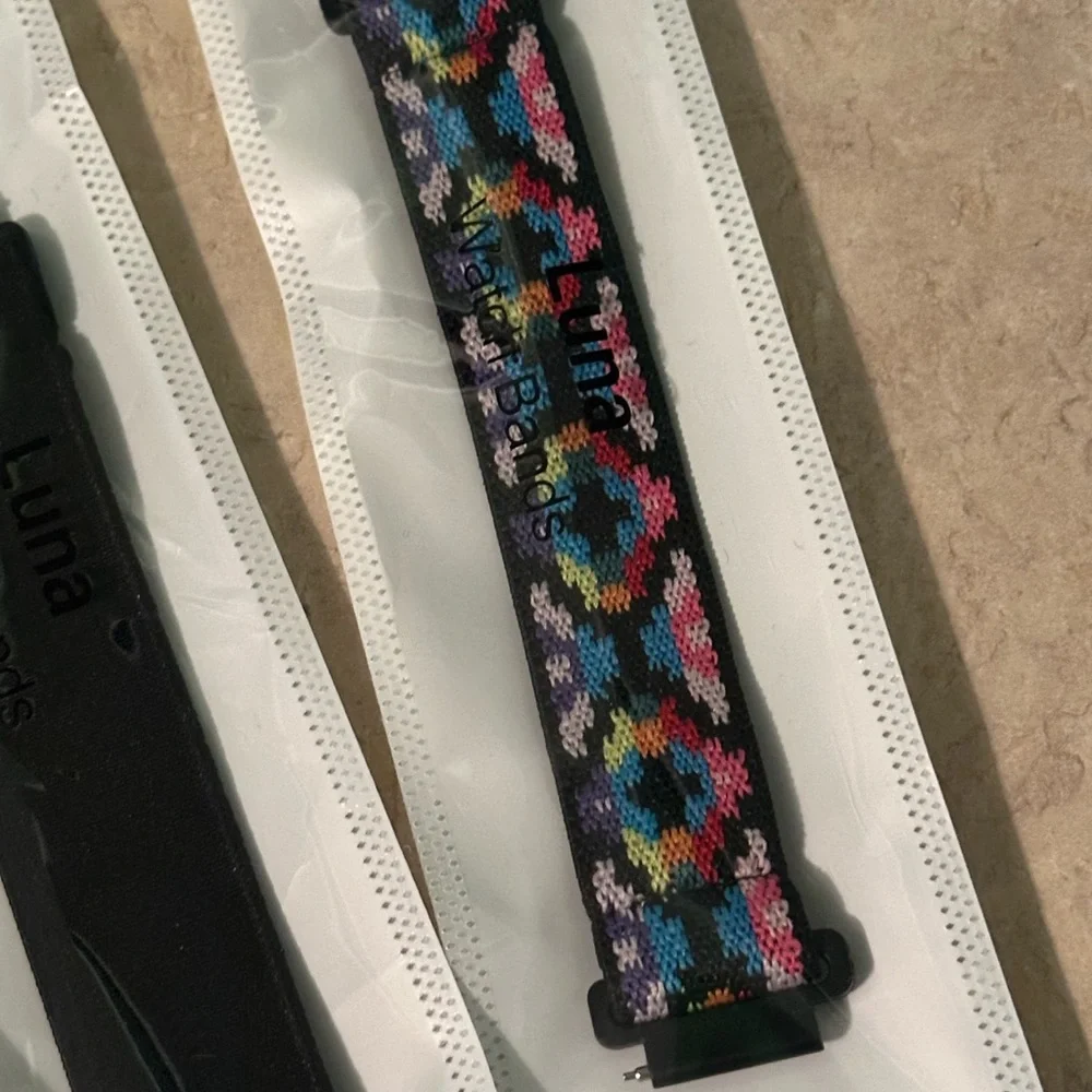 Luna Bands Pack of 3 Replacement Watch Bands in Leopard, Black, and Multicolor